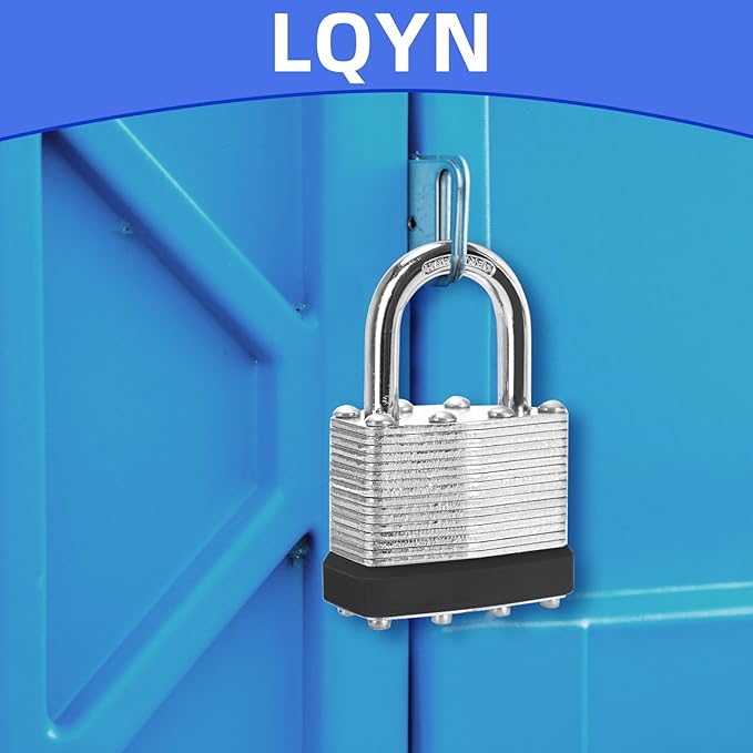 Padlocks with Same Key, LQYN 24 Pcs Laminated Keyed Padlock (1-9/16", 40mm), Keyed Alike Locks, Normal Shackle, for Storage Locker, Hasp Latch, Toolbox, Sheds