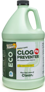 Instant Power Eco Clog Preventer - Enzyme Drain Cleaner Liquid and Deodorizer for Sink, Shower, Toilet, Garbage Disposal Cleaner, Bio-Based Drain Defense, Smell Remover and Odor Eliminator - 1 Gallon