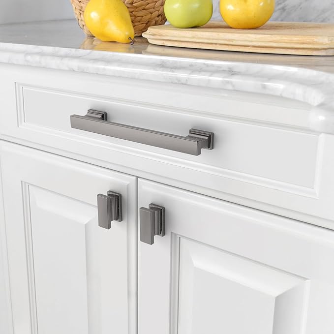 Asidrama 10 Pack 5 Inch(128mm) Brushed Black Nickel Kitchen Cabinet Handles, Cabinet Pulls Kitchen Cabinet Hardware for Cupboard Drawer Pulls