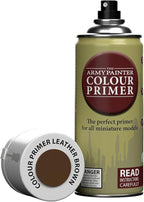 The Army Painter Color Primer Spray Paint, Leather Brown, 400ml, 13.5oz - Acrylic Spray Undercoat for Miniature Painting - Spray Primer for Plastic Miniatures