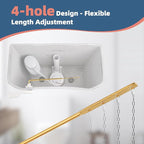 Universal White Metal Toilet Handle Replacement, Front Mount Toilet Flush Trip Lever Compatible with American Standard/Mansfield/TOTO/Kohler Toilets, Stainless Steel Flapper Chain