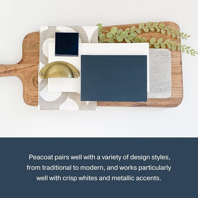 Country Chic All-in-One Chalk Paint for Furniture, Cabinets, Home Decor, Eco-Friendly, Matte Finish, Built-In Primer & Top Coat for Wood, Metal - Peacoat (Navy Blue) - Pint 16 oz (475 ml)