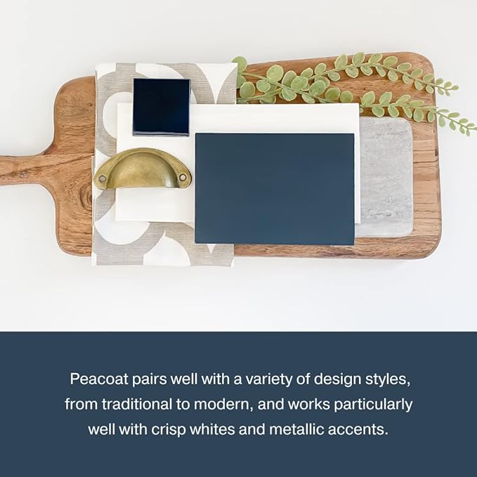 Country Chic All-in-One Chalk Paint for Furniture, Cabinets, Home Decor, Eco-Friendly, Matte Finish, Built-In Primer & Top Coat for Wood, Metal - Peacoat (Navy Blue) - 8 oz (237 ml)