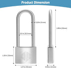 HOX Marine-Grade Rustproof Padlock, Stainless Steel Shackle & Chrome-Plated Brass Body, Weatherproof Outdoor Lock, 2.5-Inch Long Shackle, 12-Pack