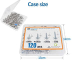 QSJ 120PCS #8 x 5/8'' Sheet Metal Screws 410 Stainless Steel Truss Head Fast Self Tapping Screws with Screwdriver Bit Silver