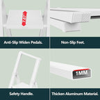 WOA WOA 4 Step Ladder for 10 Feet High Ceiling, Lightweight Foldable Ladder with Non-Slip Wide Pedals, Step Stool with Safe Handrail, Space Saving for Home, Kitchen, Indoor & Outdoor 300lbs - White