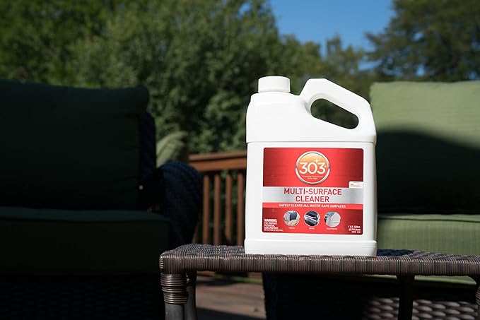 303 Products Multi-Surface Cleaner - Safely Cleans All Water Safe Surfaces, Including All Types of Fabric and Vinyl, Rinses Residue Free, Manufacturer Recommended, 1 Gallon (30570)