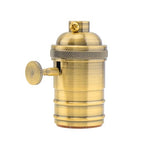 RTNLIT Brass Lamp Socket, Vintage Edison E26/E27 Bulb Light Socket with On/Off Knob Switch(Gold)