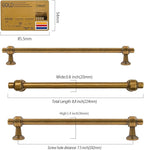 Amerdeco 10 Pack Antique Brass Cabinet Pulls 7.5 Inch(192mm) Hole Center Drawer Pulls Cabinet Hardware Kitchen Cabinet Handles for Bathroom ZH0069