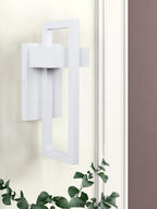 LamQee Outdoor Wall Lights Modern Exterior Lighting Fixtures, 3000K Integrated LED Outdoor Wall Sconce Lighting 2 Packs, Matte White Outside Wall Mount Lights for House Front Door Porch Garage Patio