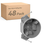 20 Cubic Inch New Work Ceiling Electrical Box, Ceiling Light Box for New Construction, PVC, UL Listed, 48 Pack
