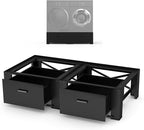SKM 2-Pack 29" Washer & Dryer Pedestal Stand with Storage Drawer | Heavy-Duty Steel, 700LB Capacity | 14.3" Ergonomic Height, Black