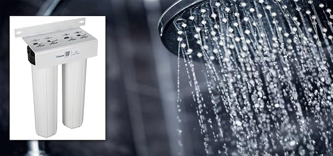 Home Master HMF2SmgCC Whole House Water Filter, 4-layer sediment filter 25 to 1 micron, Powerful Up-Flow KDF85 & Catalytic Carbon 10gpm, 1” NPT ports, Patented heavy steel bracket fits 16” wall studs