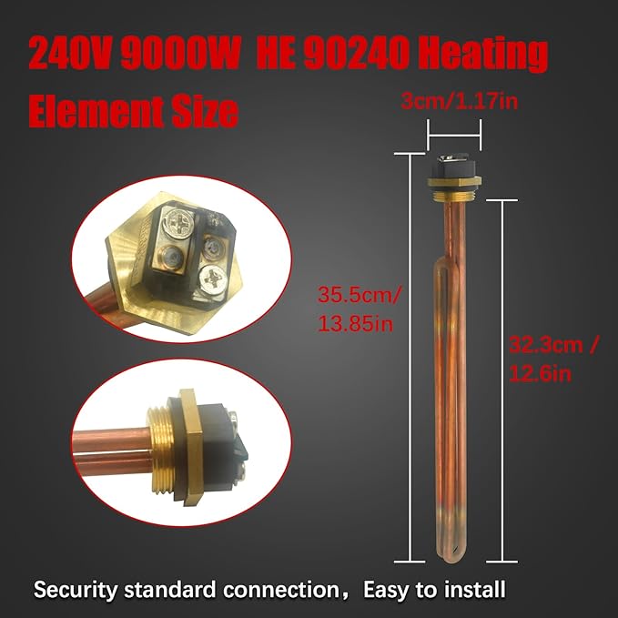 HE 90240 Heating Element 9000W 240V for EcoSmart ECO 27 18 36, for Rheem Rtex Retex 27KW 18KW 36KW, for Eemax for Richmond RMTEX, HE90240 Tankless Water Heater Elements RTEX-27 RETEX-27
