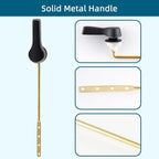 Hygie Rinse 2PCS Metal Toilet Handle Lever Flush Replacement, Universal Front Mount Toilet Handle with Stainless Steel Flapper Chains, Toilet Repair Kit, Oil Rubbed Bronze