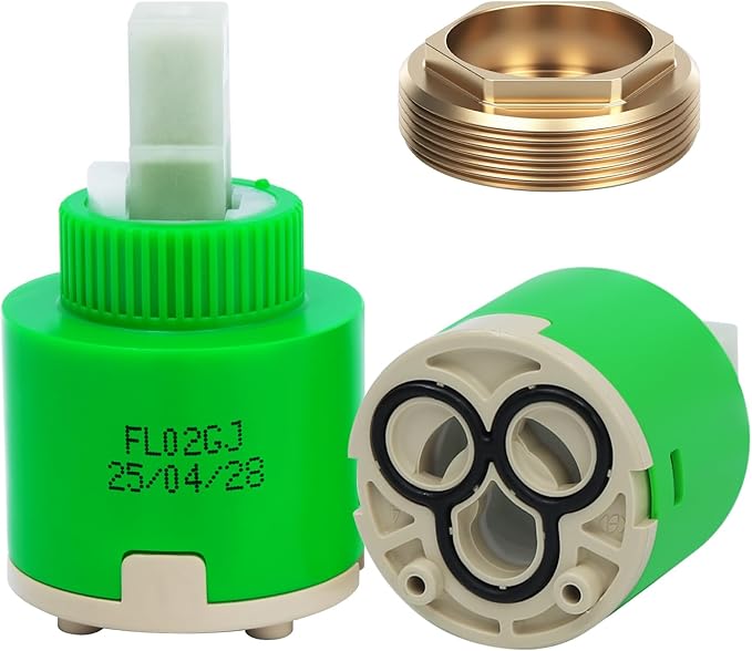 FL02GJ 35mm Single Lever Faucet Cartridge Replacement for American Standard 7034 Cartridge, Danze DA507348N, Gerber-92-298, Moen-121620, La Torre Single Lever Faucets, 1 3/8"