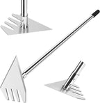 4-in-1 Garden Hoe Tool and Weeder, 56 Inch Ergonomic Long Handle Cultivator with Sharp Stainless Steel Blade, Heavy Duty Garden Hand Tiller for Weeding, Digging, Loosening Soil,Removing Moss