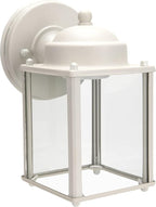 LIT-PaTH Outdoor LED Wall Lantern, Wall Sconce as Porch Lighting Fixture, 5000K Daylight White, 9.5W 800 Lumen, Aluminum Housing Plus Glass, White Finish-2Pack