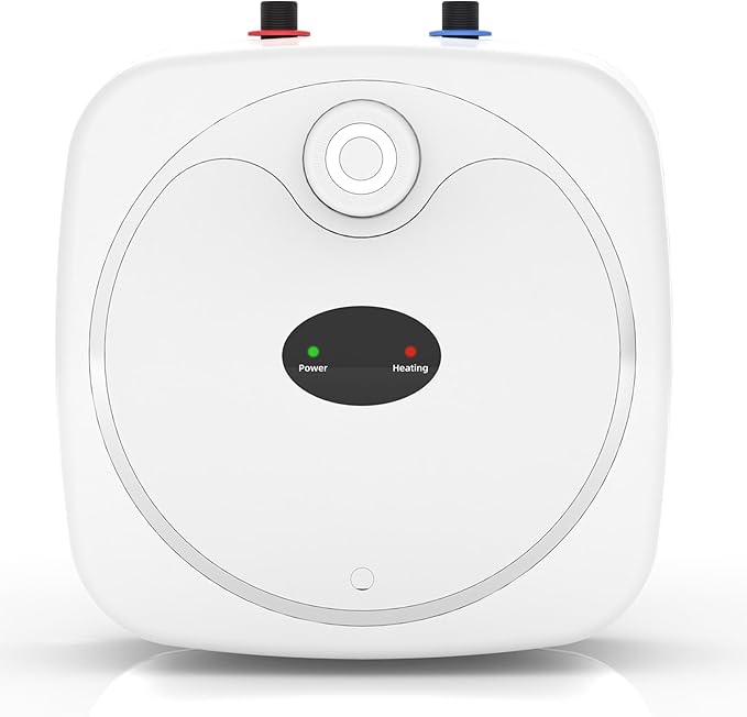 YALICE Electric Tank Water Heater, 4 Gallons Under Sink Instant Hot Water Heaters, 1500W, 110-120V, Electric Mini Tank Water Heater Compact Design for RV, Kitchen, Food Truck, Wall or Floor Mounted