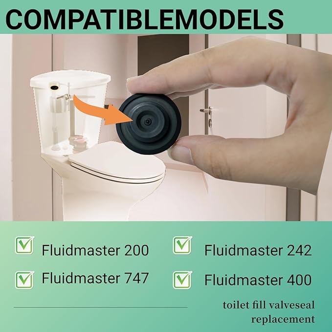 Toilet Fill Valve Seal Kit, Compatible with Kohler 83143 and Compatible with Fluidmaster 200, 242, 400, 747 Fill Valves, 2 Pack Replacement Seals for Toilet Tank Repair
