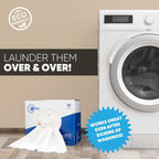 Microfiber Rags in A Box (400 Count) - Mwipes - 10" x 12" Reusable Wipes for Cleaning - Edgeless Terry Towels, Shop Rags, Wash, Dust, Disposable, House, Small Cleaning Cloths (White)