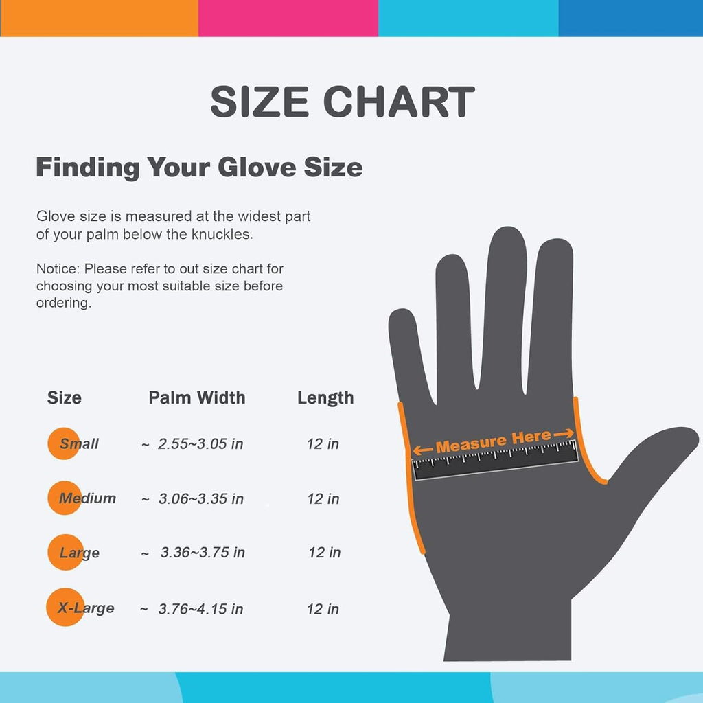 Bamllum Rubber Cleaning Gloves - 3 Pairs Latex Free Kitchen Cleaning Gloves with Cotton Liner- Household Dishwashing Gloves, Non- Slip Waterproof (Medium, Blue+Pink+White)