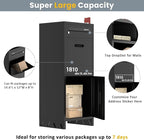 Package Delivery Boxes for Outside, Parcel Drop Boxes with Lock, Custom Address Stickers Package Drop Boxes for Outside is Weatherproof,Package Delivery Box for Porch,No Installation(15*18*43.5 in)