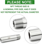 TAISHER 2PCS 304 Stainless Steel Pipe Fittings, 3/8" NPT Male Threaded, 2" Length Weld Nipple Cast Pipe
