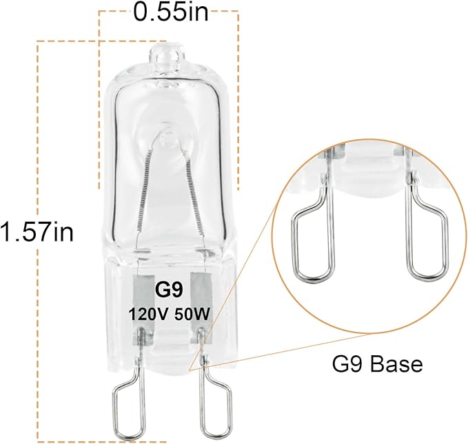 G9 Heat Lamp Bulbs for Reptile,Day White, Mini Halogen Bulb 50W, Infrared Reptile Heat Lamp for Bearded Dragon Gecko Turtle Lizard, Pack of 2