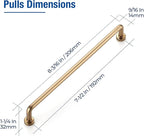 JOY DECOR Cabinet Pulls – 7-1/2 Inch Hole Center, Champagne Bronze, 10 Pack, Zinc Alloy Cabinet Handles for Drawers & Cupboard – Vintage Style Hardware for Kitchen, Bathroom, Dresser