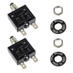 HUWREW 20 Amp Push Button Circuit Breaker 125-250V AC 50V DC L1 Series Manual Reset Thermal Circuit Breaker 20A Thermal Overload Protector (Pack of 2)