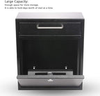 KYODOLED Steel Key Lock Mail Boxes for Outside, Locking Wall Mount Mailbox, Security Key Drop Box,12H x 10.51L x 4.68W Inches, Black Large