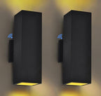 Dawn to Dusk Outdoor Light Fixtures Wall Mount 2 Pack, LED Modern Up Down Lighting Outdoor Wall Sconce Lights 2700k, 13" Black Outside exterior lights for House Porch Garage,IP65,UL Listed (Black)