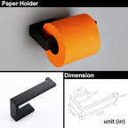 BAGNOLUX Matte Black Bathroom Hardware Set 4 Pieces, Bath Towel Holder Set SUS304 Stainless Steel, Towel Bar Rack Set for Wall Mounted, Square Bathroom Accessories Set Fixture Heavy Duty