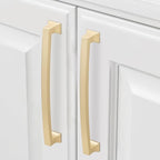 COTYKILEY 10 Pack 6-1/4 Inch(160mm) Brushed Brass Cabinet Handles Gold Kitchen Cabinet Pulls Cabinet Door Handles Kitchen Cabinet Hardware