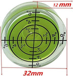 4 Pack Bubble Spirit Level Degree Mark, 32x12mm Circular Bullseye Level Measuring Instruments Spirit Level, Use for Tripod, Phonograph, Turntable ，etc.(32x7mm)