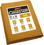 Mytee Products 12' x 16' Tan Canvas Tarp 12oz Heavy Duty Water Resistant
