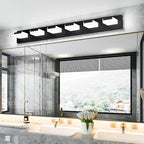 Aipsun Black Bathroom Light Fixtures - 6 Modern Vanity Lights with LED, Over Mirror (White Light, 6000K)