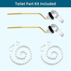 Hygie Rinse 2PCS Universal Metal Toilet Handle Replacement Kit Side Mount Toilet Lever Compatible with TOTO/Glacier Bay/Gerber, Toilet Flush Handle with Flapper Chain, Chrome