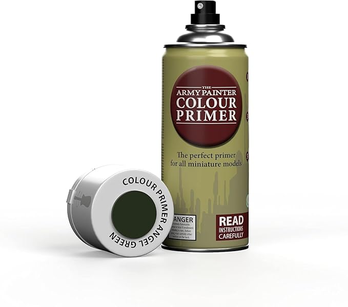 The Army Painter Colour Primer Angel Green, 400 mL Acrylic Spray Primer, Spray Paint Basecoat for Miniature Priming, Tabletop Roleplaying, Boardgames, and Wargames Miniature Modelling