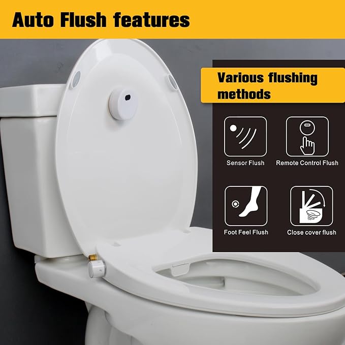KERDE 2-Inch Automatic Toilet Flusher - Dual Flush Valve with Button, Repair Kit for 2-Piece Toilet (2F-19CM)