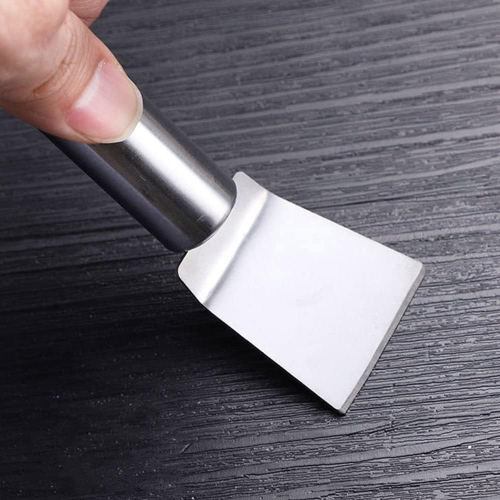 Kitchen Stove Cleaning Brush + Scraper Tool Set, Brass Wire Brushes for Range Hood Grease Grime, Rust Cleaner Heavy Duty Stainless Steel Putty Scraper for Gas Burners Cooktop Pot Pan