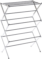 Displays By Jack Portable Collapsible Clothing Dryer Rack, Foldable Drying Rack for Clothes, Lingerie, Towels, Linens, Laundry Home Apartment Must Haves, Metal Chrome Finish