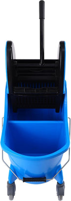 Mop Bucket with Wringer,Mop Bucket Separate Dirty Water for Floor Cleaning,Commercial Mop Buckets on Wheels,Blue