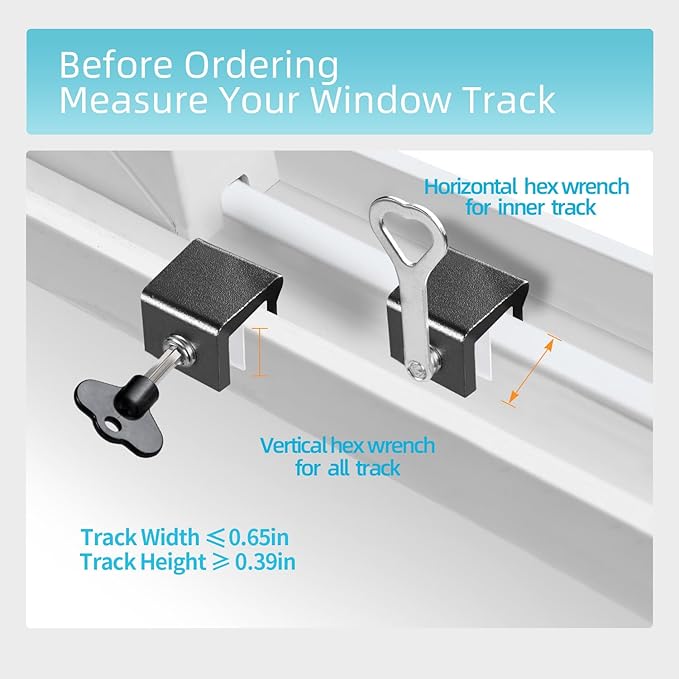 Window Locks for Up and Down Windows 4 Pack Window Stopper Sliding Window Lock for Vertical Horizontal Sliding Windows Doors with Key Aluminum Window Security Locks Child Proof(Black Small)