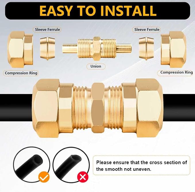 170Pcs DOT Air Brake Line Fittings & Brass Air Nylon Tube Compression Fittings Assortment Kits,1/4" 1/8" 3/8" 1/2" NPT Push To Connect Fittings Quick Connect Air Hose Fittings for Truck or Air System