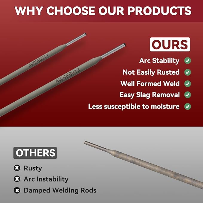 ARCCAPTAIN E6013 Welding Rod 1/8" 5LB Carbon Steel Welding Sticks Electrodes, Welding Rods ARC Welding Equipment