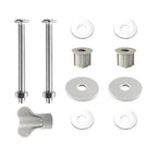 2Pcs Universal Toilet Tank Bolts Nuts, Heavy Duty Toilet Seat Screw Bolt Set, Premium Stainless Steel Hardware with Rubber Washers, Extra Long Nuts Easy Installation (MFL02)