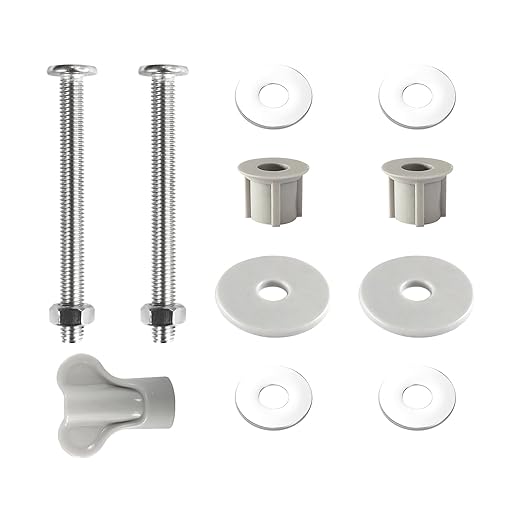 2Pcs Universal Toilet Tank Bolts Nuts, Heavy Duty Toilet Seat Screw Bolt Set, Premium Stainless Steel Hardware with Rubber Washers, Extra Long Nuts Easy Installation (MFL02)