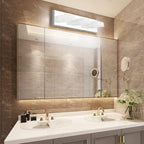 Ralbay Modern LED Bathroom Vanity Lights 3 Lights Stainless Steel Acrylic Bathroom Wall Lighting Fixtures Modern LED Vanity Lights Over Mirror(Natural White Light)